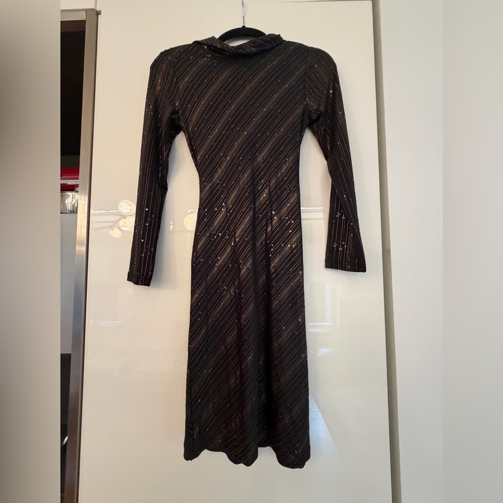 Chico's Black Dress with Gold Accents